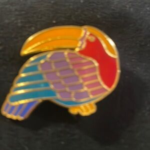 Laurel Burch Toucan Brooch Pin Pendant